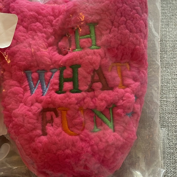 Wondershop Pink Oh What Fun Christmas Holiday Slippers - Picture 7 of 8